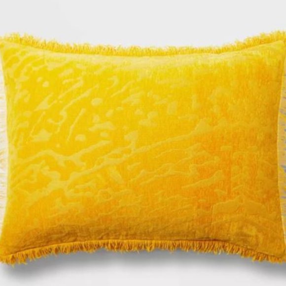 Opalhouse Other - Opalhouse Yellow Alligator Chenille Fringe Sham